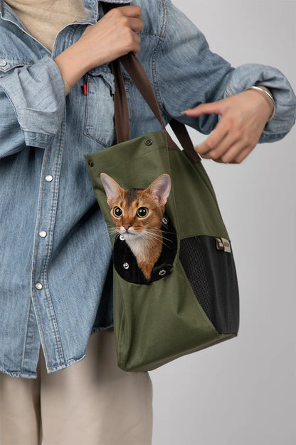 One Shoulder Canvas Pet Carrier Bag