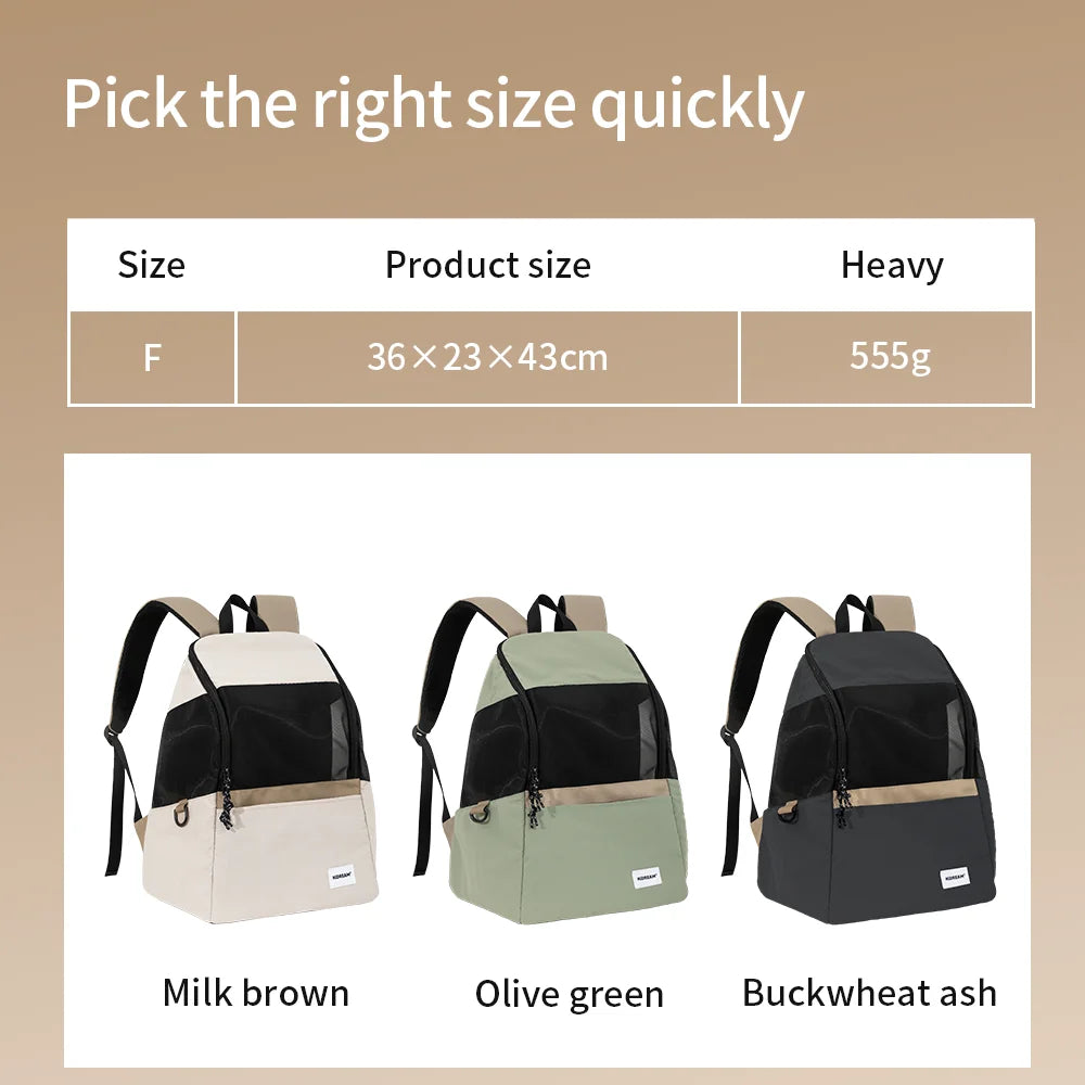 Breathable Canvas Pet Travel Backpack