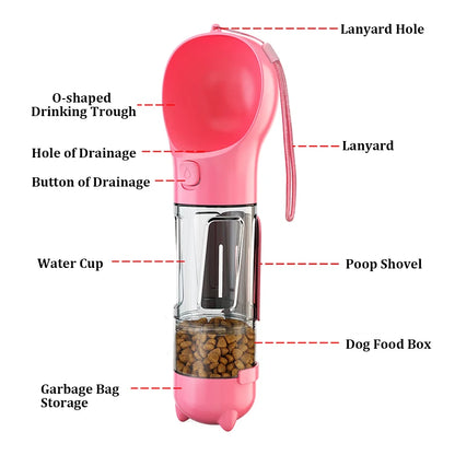 KOMMILIFE 3-in-1 Portable Pet Feeder