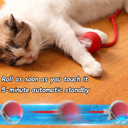 Automatic Rolling Cat Ball with Faux Tail