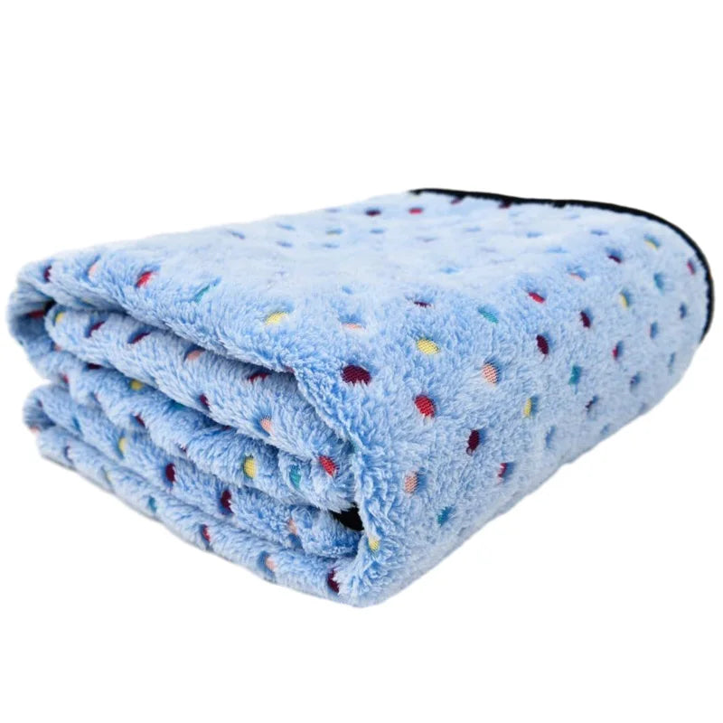 Soft Fluffy Pet Blanket with Dots