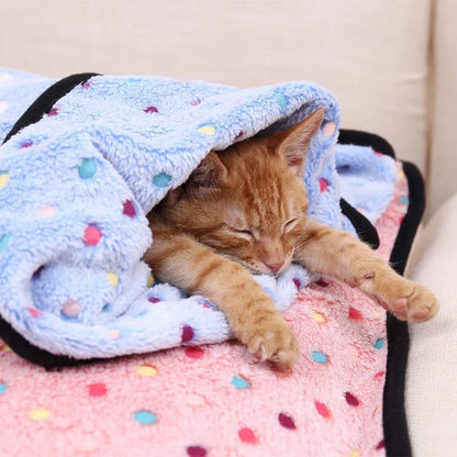 Soft Fluffy Pet Blanket with Dots