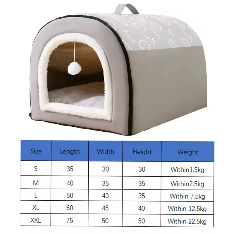 Warm Detachable Dog House Bed