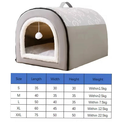 Warm Detachable Dog House Bed