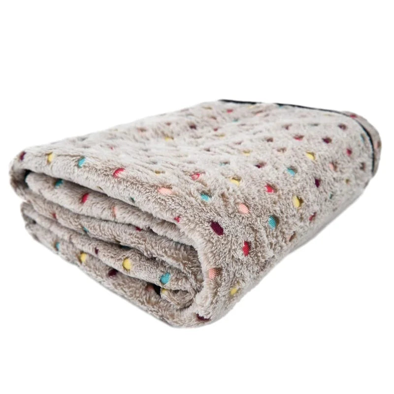 Soft Fluffy Pet Blanket with Dots