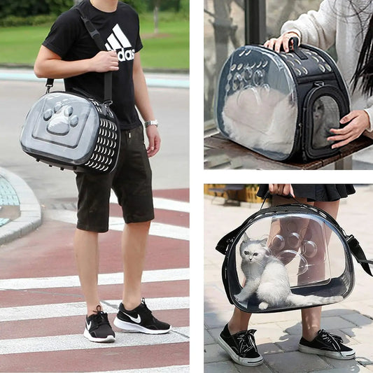 Outdoor Cat Carrier Backpack with Transparent Capsule