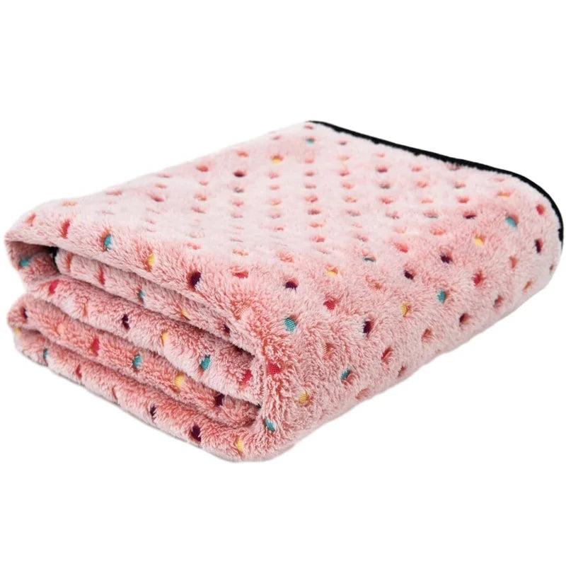 Soft Fluffy Pet Blanket with Dots