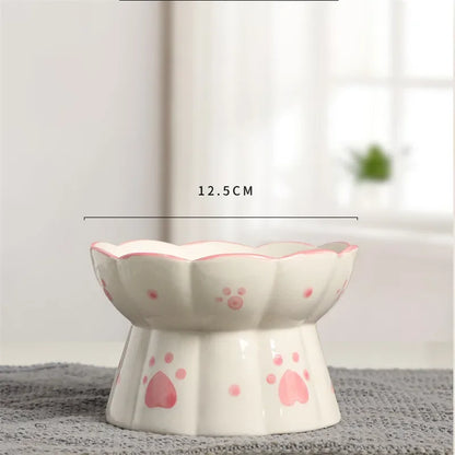 Elevated Ceramic Cat Food Bowl Set