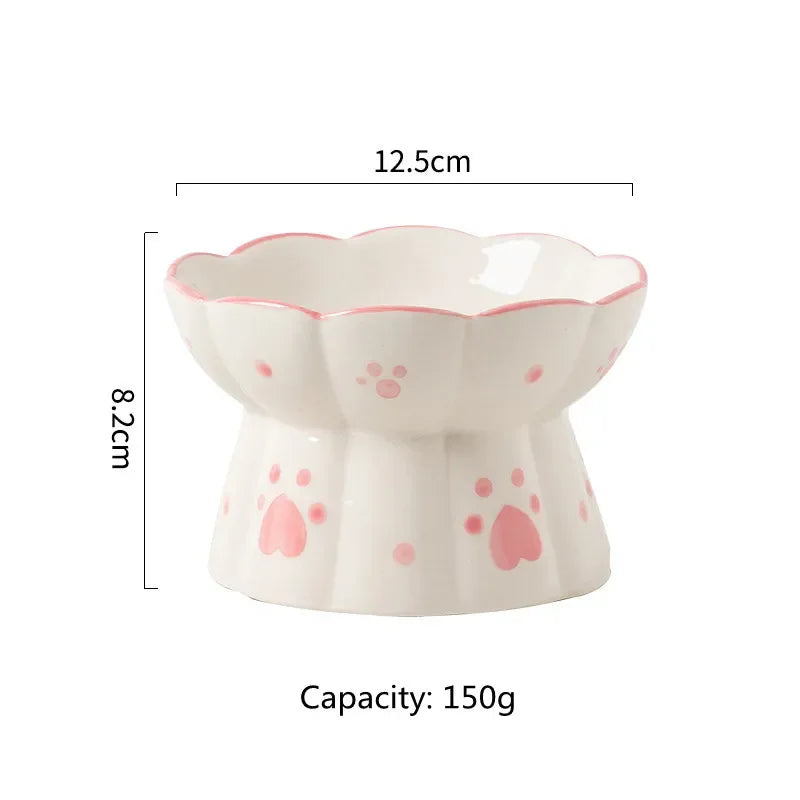 Elevated Ceramic Cat Food Bowl Set