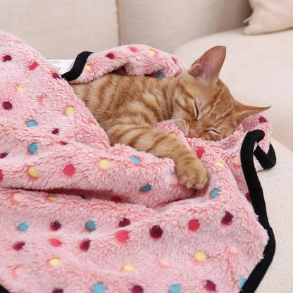 Soft Fluffy Pet Blanket with Dots