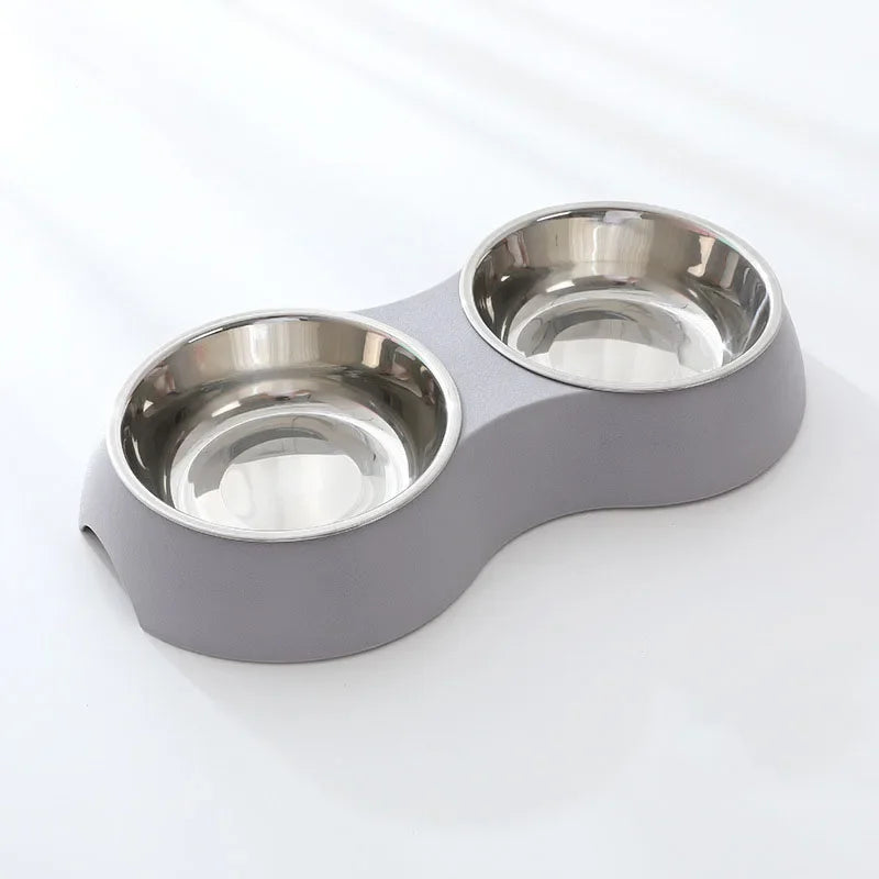 Double Stainless Steel Pet Food & Water Bowl