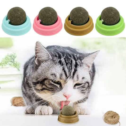 Natural Catnip Rotatable Licking Toy