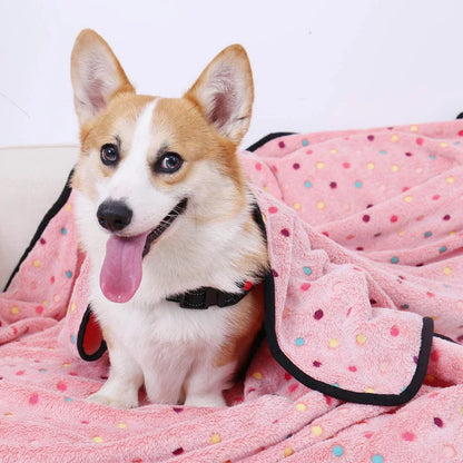 Soft Fluffy Pet Blanket with Dots