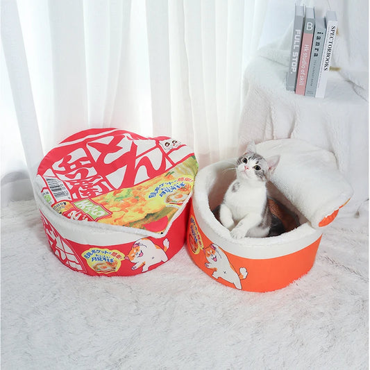 Noodle-Shaped Fleece Pet Bed Nest