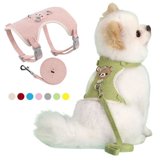 Cute Pet Harness Leash Set