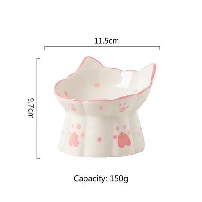 Elevated Ceramic Cat Food Bowl Set